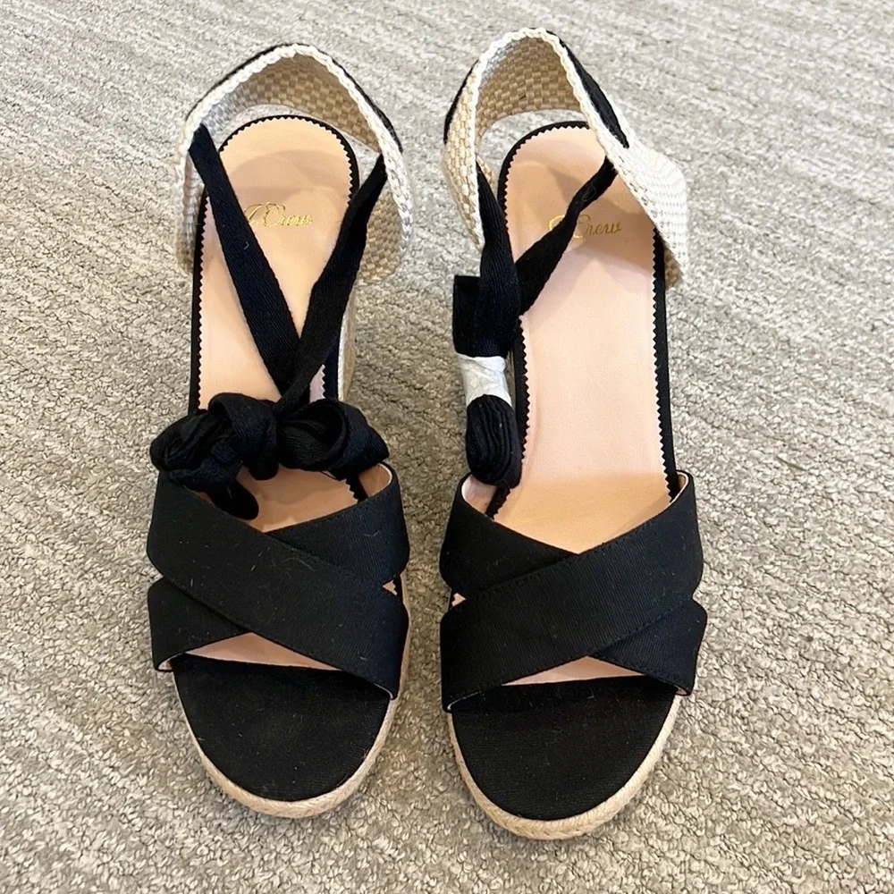 NWT J Crew Lace Up Espadrille Wedges